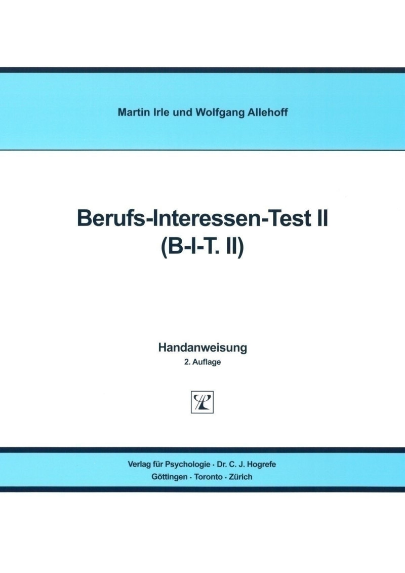 Test komplett bestehend aus: Handanweisung, je 5 Testbogen AA, AB, BA und BB, Schablonensatz A, Schablone B und Mappe
