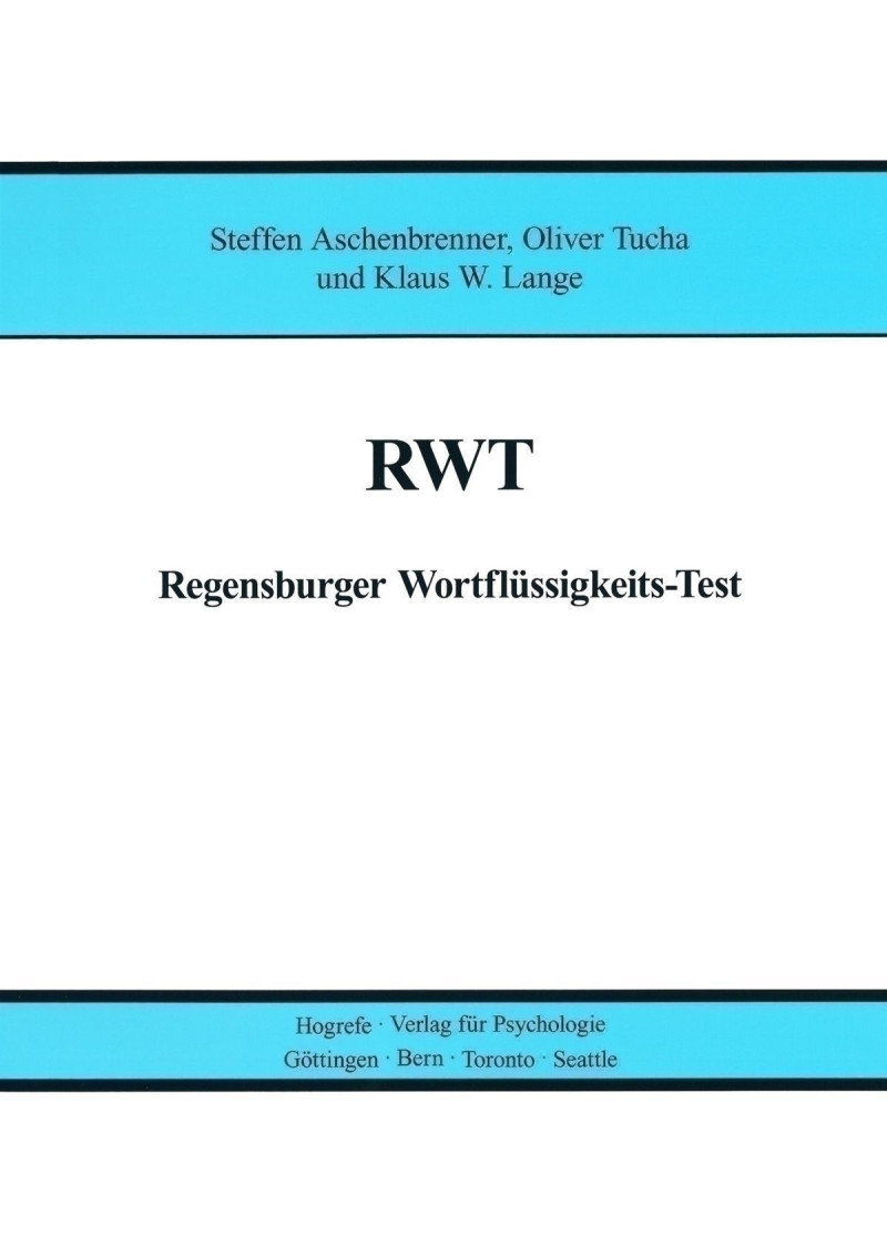 Test komplett bestehend aus: Handanweisung, je 10 Protokollbogen „Wortflüssigkeit (lexikalisch)“, „Wortflüssigkeit (semantisch)“, „Kategorienwechsel (lexikalisch)“ und „Kategorienwechsel (semantisch)“ und Mappe