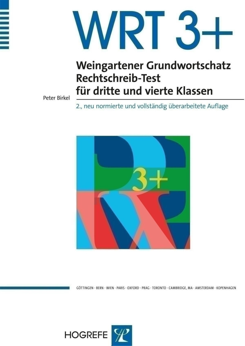 Test komplett bestehend aus: Manual, je 2 Testheften Langform A, Kurzform A, Langform B, Kurzform B, Lösungsschablone Langform A/B, Lösungsschablone Kurzform A/B, 1 Klassenliste und Mappe