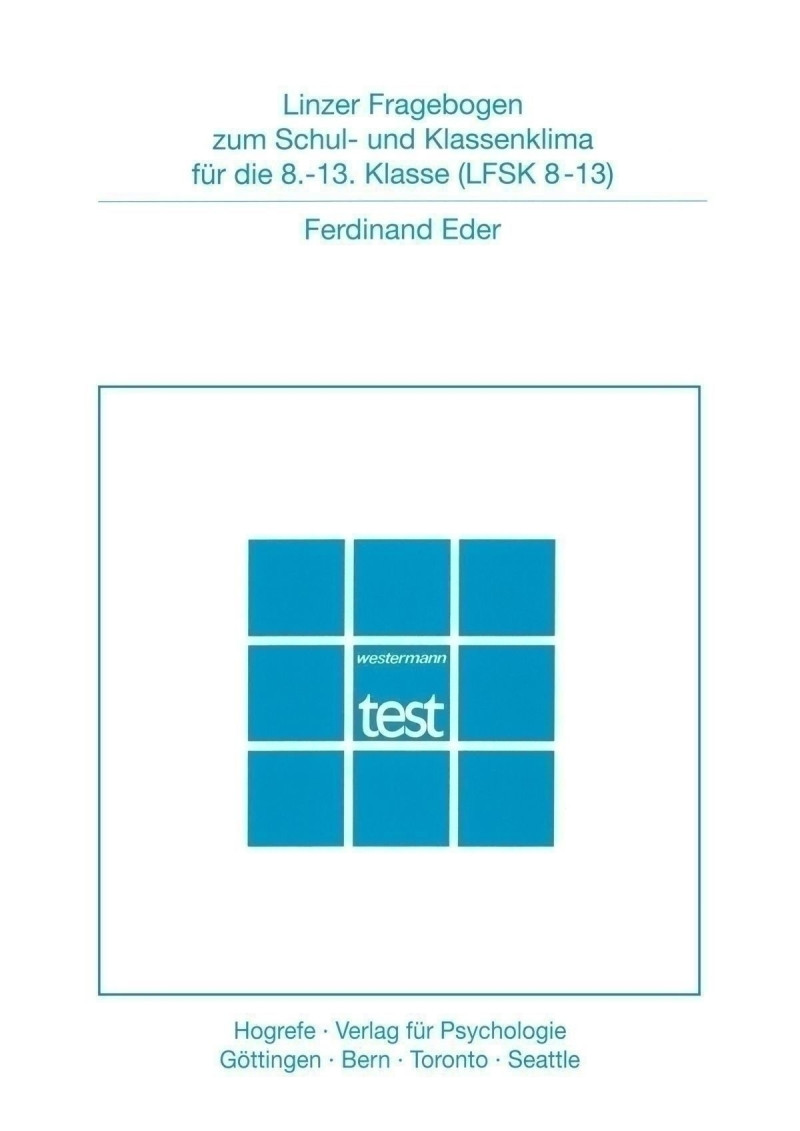 Test komplett bestehend aus: Handanweisung, 10 Fragebogen, 10 Auswertungsbogen, Schablonensatz und Mappe