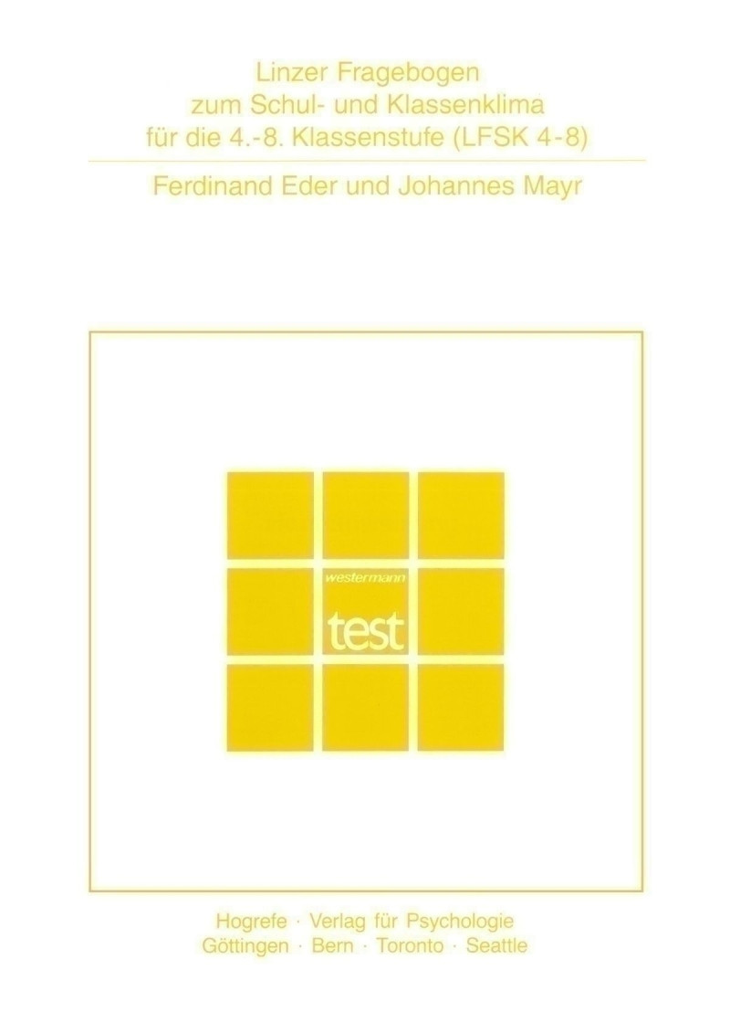 Test komplett bestehend aus: Manual, 10 Fragebogen, 10 Auswertungsbogen, Auswertungsschablone und Mappe