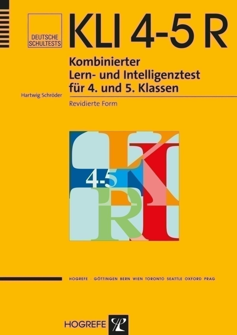 Test komplett bestehend aus: Manual, 5 Testhefte A, 5 Testhefte B, Schablonensatz und Mappe